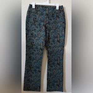 Soft Surroundings Medium Mini Boot Pull On Marbled Peacock Printed Ponte Pant